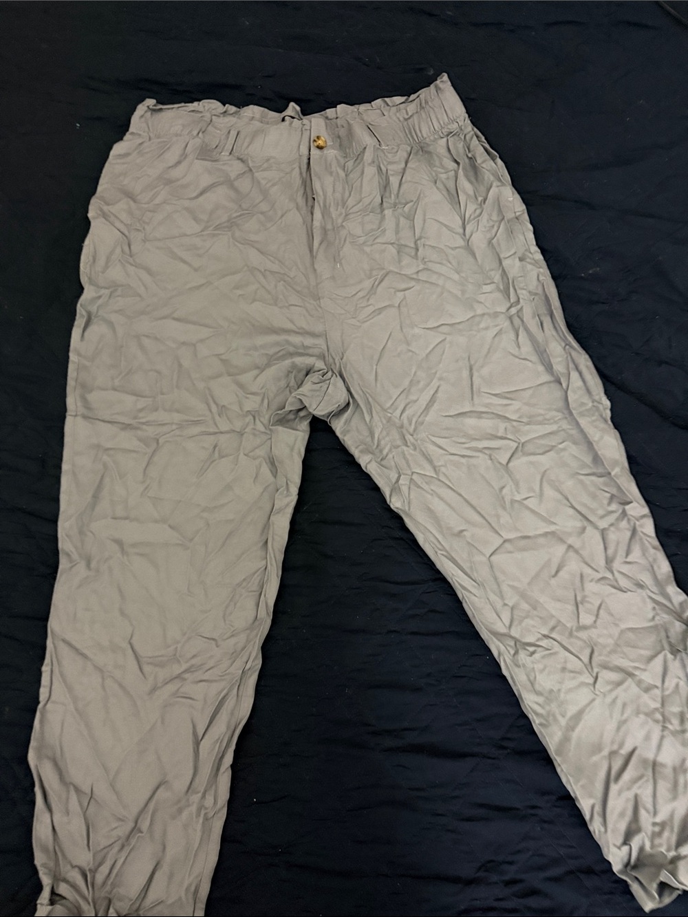 Express Men's Light Gray Elastic-Waist Chinos
